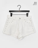 Tiki Rivet Stud Cotton Shorts Short Pants