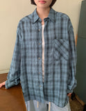 [unisex] Amiku Summer Over Check Shirt