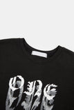 Fade shadow print crop T-shirt