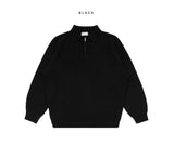 Dual zip-up collar knit
