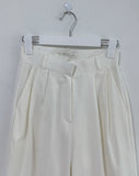 Bow Cotton High Waist Wide Pants