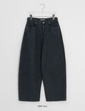 Biduge Washing Denim Balloon Wide Brushed Pants