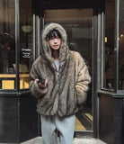Chase Wolf Fur Hooded Zip-Up