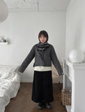 Cuit Handmade Wool Pocket Collar Crop Jacket - Wool 70