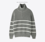 High Neck Washable Dangara Zip-Up Knit