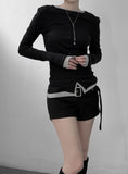 Rat Cut Boat Neck Long Sleeve Tee