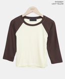 Senil Raglan Color Matching Three-Quarter T-shirt