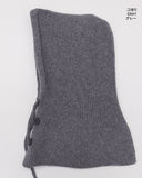 Tenu Two Button Hooded Knit Ribbon Strap Balaclava
