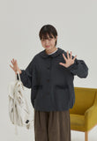 [BAONHAUS] Hydrin Pocket Round Collar Cotton Jacket
