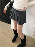Wika Two-Way Ribbon Pants Pleated Mini Skirt