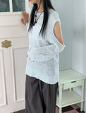 [Riverable] Dilt Two-Way Double Side Hole Sleeve Slit Long Sleeve Knit