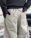 Arc line curved cotton pants