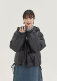 [BAONHAUS] Linmove Glossy Pocket Ribbon Hood Padding Jumper