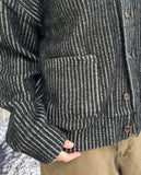 Heren Collar Ribbed Cardigan