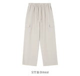 Linen Banding Cargo Wide Pants