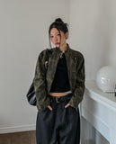 Camouflage Crop Rider Jacket