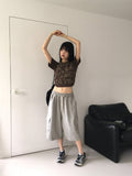 Dinple Oversized Fit Pile Bermuda Cargo Pants