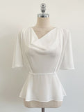 Jed-in Drape Chiffon Peplum Blouse