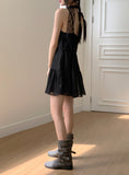 Chews Chiffon Tiered Flare Sleeveless Mini One Piece
