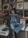 Chike Diagonal Rivet Denim Pants