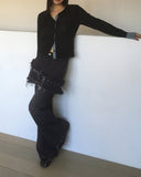 Kens check color matching slab cardigan