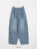 [unisex] Danaru Banding Parachute Wide Denim Pants