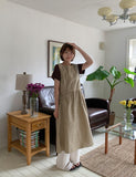 Newkitter Stripe Layered Sleeveless Long One Piece