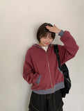 Perrin Stripe Color Matching Hood Zip-Up