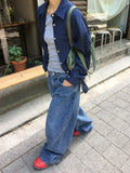 Hamir Side Button Denim Wide Pants