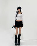 Mulve folding flare skirt pants