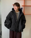 [Unisex] Gelma Hood Wool Quilting Padding Jumper