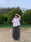 [BAONHAUS] Pohill Stripe Short Sleeve Blouse