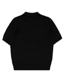 Skew Twist Short Sleeve Collar Knit