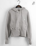 [Brushed Lining] Mute Tto Slim Crop Long Sleeve Hoodie Zip Up