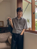 Fury Seersucker Crop Short Sleeve Shirt