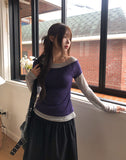 Lizzy Two Tone Layered Tencel Long Sleeve