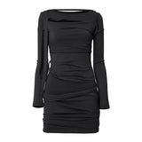 Asymmetrical Draped Long Dress