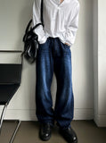 Blue Black Wide Denim