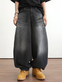 Jet Washing Balloon Denim Pants