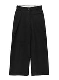 Unbalanced pintuck cotton pants
