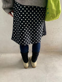 Bokyua brushed dot fleece banding midi skirt