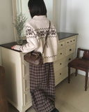 [Brushed] Carin vintage check maxi long skirt