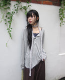 Navel Chiffon Banding Maxi Skirt