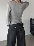 Colin V-neck Wrap Button Wool Knit