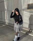Fluffy padded buckle shoulder bag