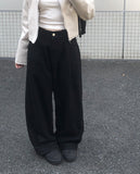 Tion Buckle Pintuck Wide Pants