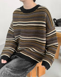 Haruku Stripe Mix Over Knit