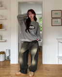 Oasis Crack Lettering Pigment Sweatshirt