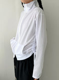 LOUD SHIRRING ZIP-UP