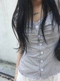 Harper Blue Stripe Shirring Blouse